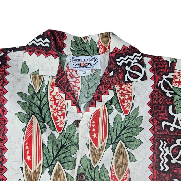 Pacific Legend Hawaiian Top Bottom Boys 6T Shirt Short Set Beach Surf Aztec Palm - Picture 4 of 11